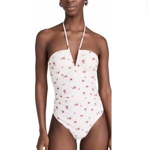 GANNI Recycled V-String One Piece Swimsuit Size 40